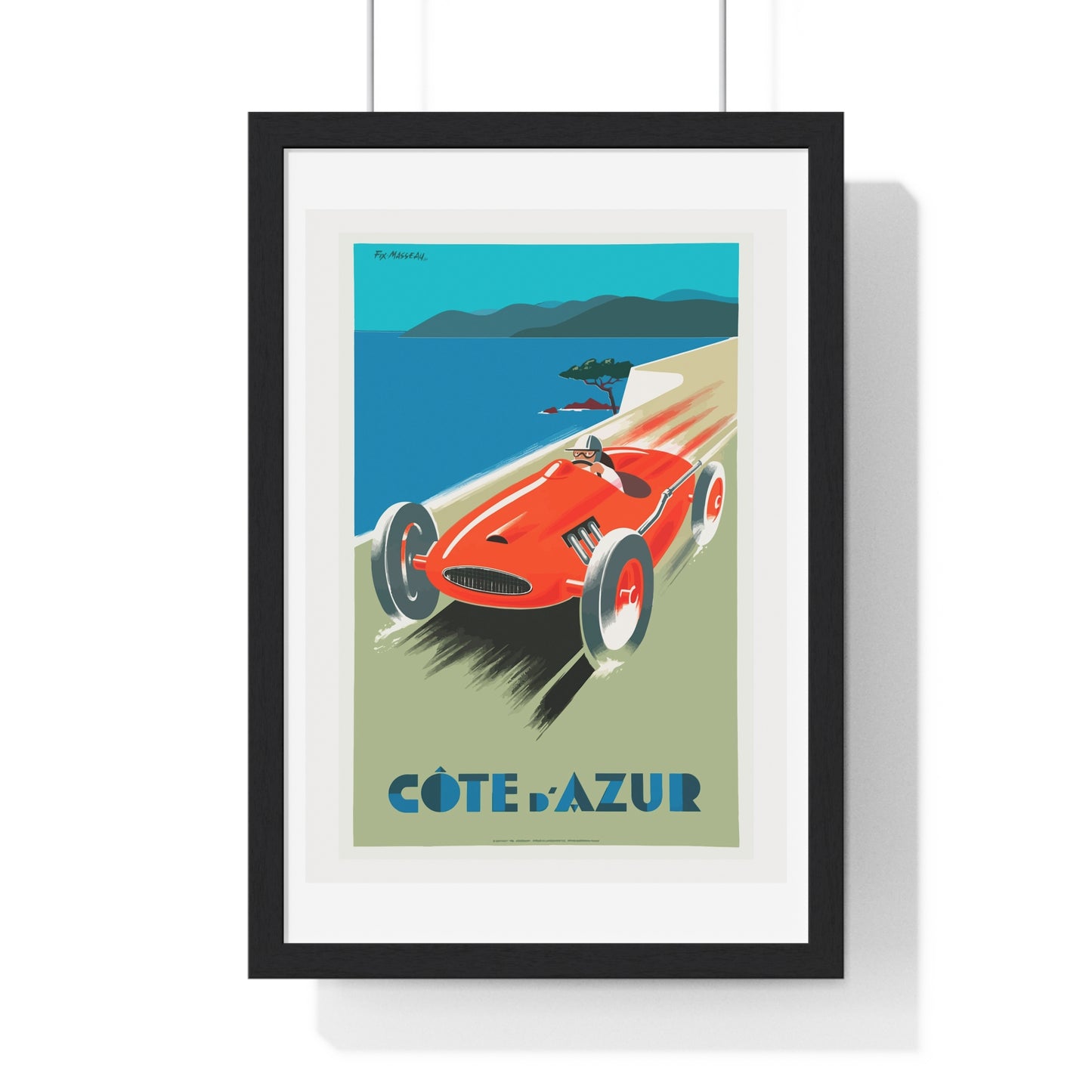 Cote De Azure Vintage Car - Vertical Vintage Framed Poster