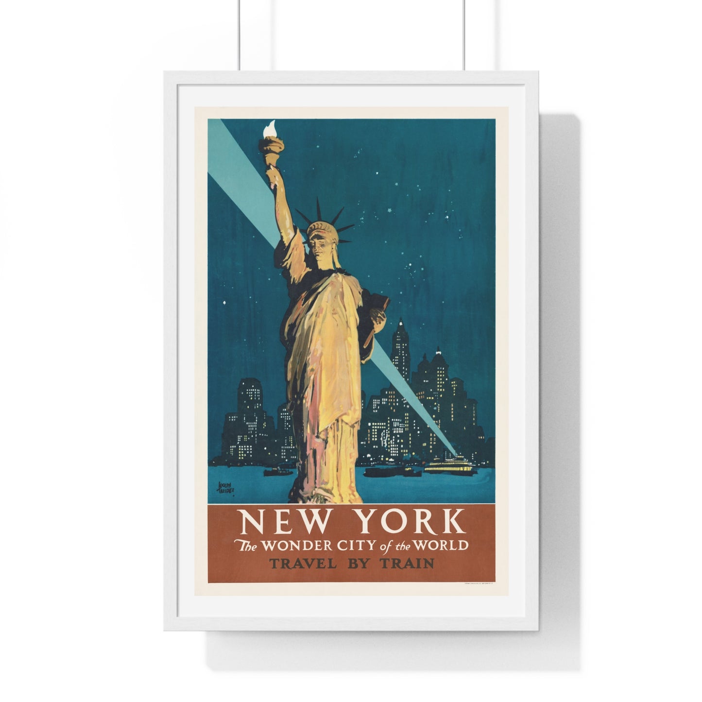 New York, the wonder city of the world Travel by train (1927) poster by Adolph Treidler