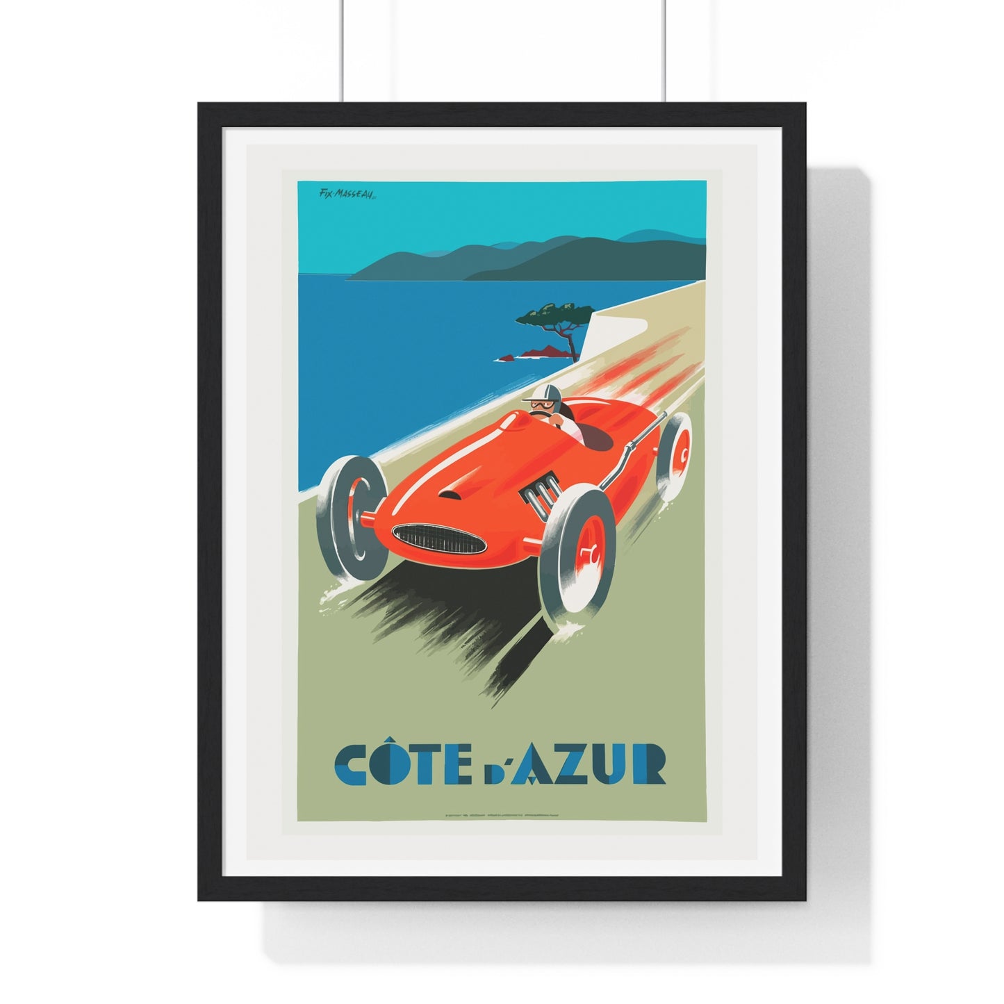 Cote De Azure Vintage Car - Vertical Vintage Framed Poster