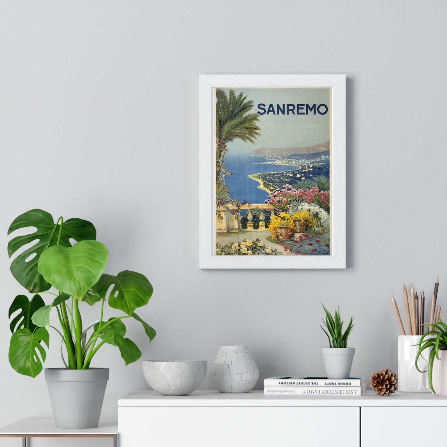 Sanremo/ Alicandri Roma- Vintage Framed Poster