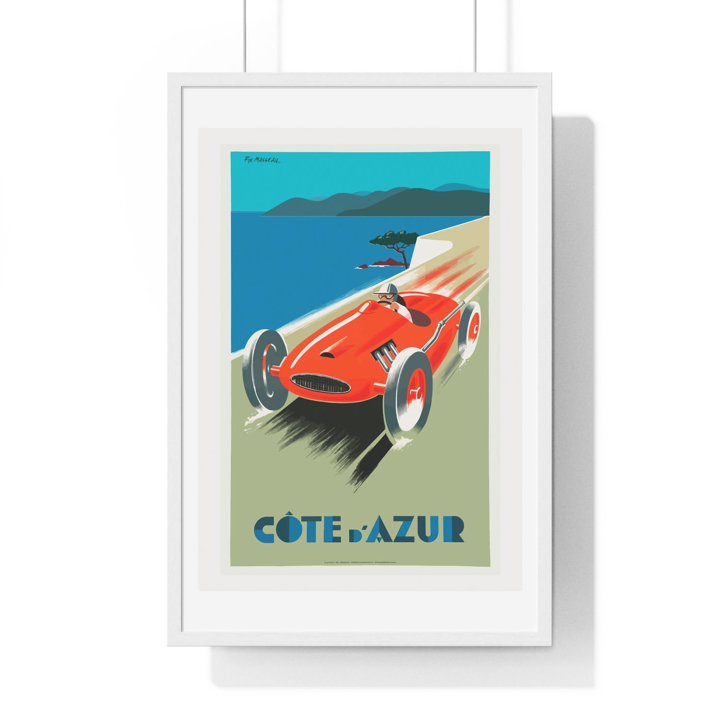 Cote De Azure Vintage Car - Vertical Vintage Framed Poster