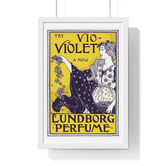 Try Vio-Violet a new Lundborg perfume (1890-1900) by Louis Rhead -  Framed Poster