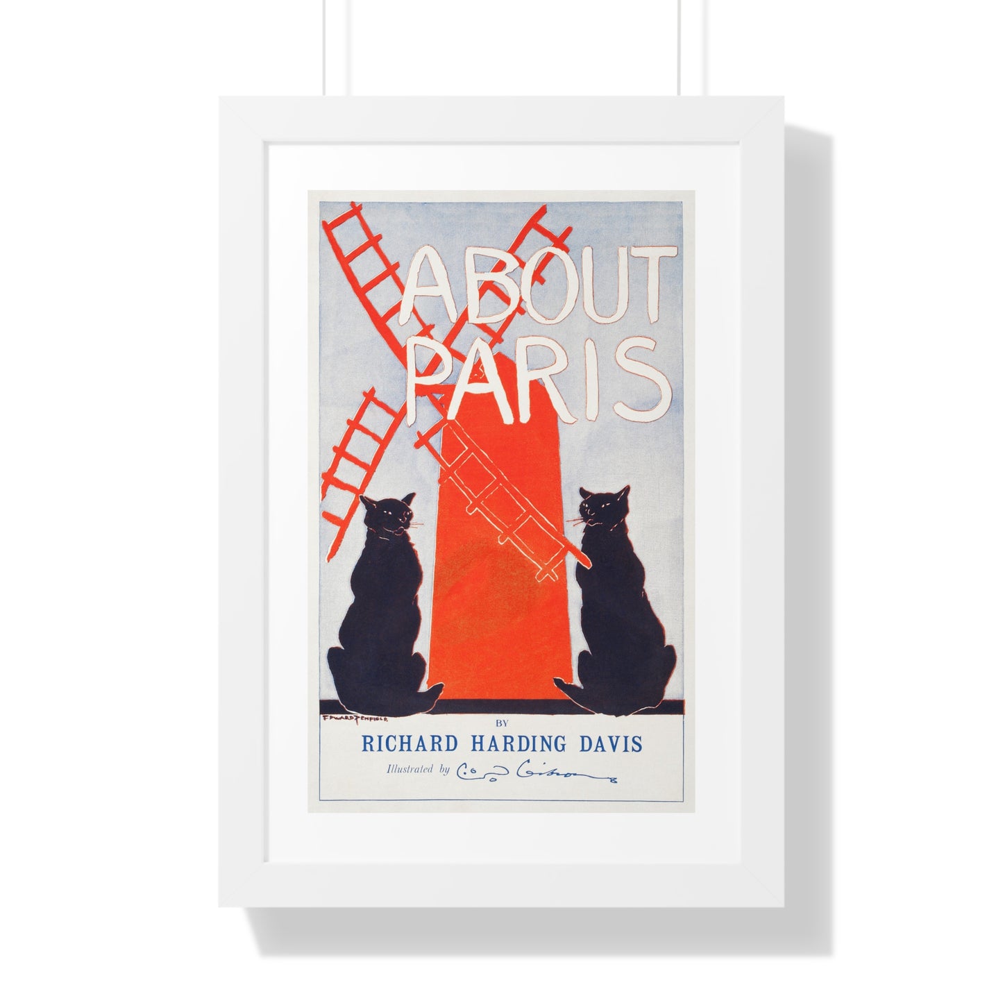 About Paris (1895) print by Edward Penfield - Framed Vertical Poster