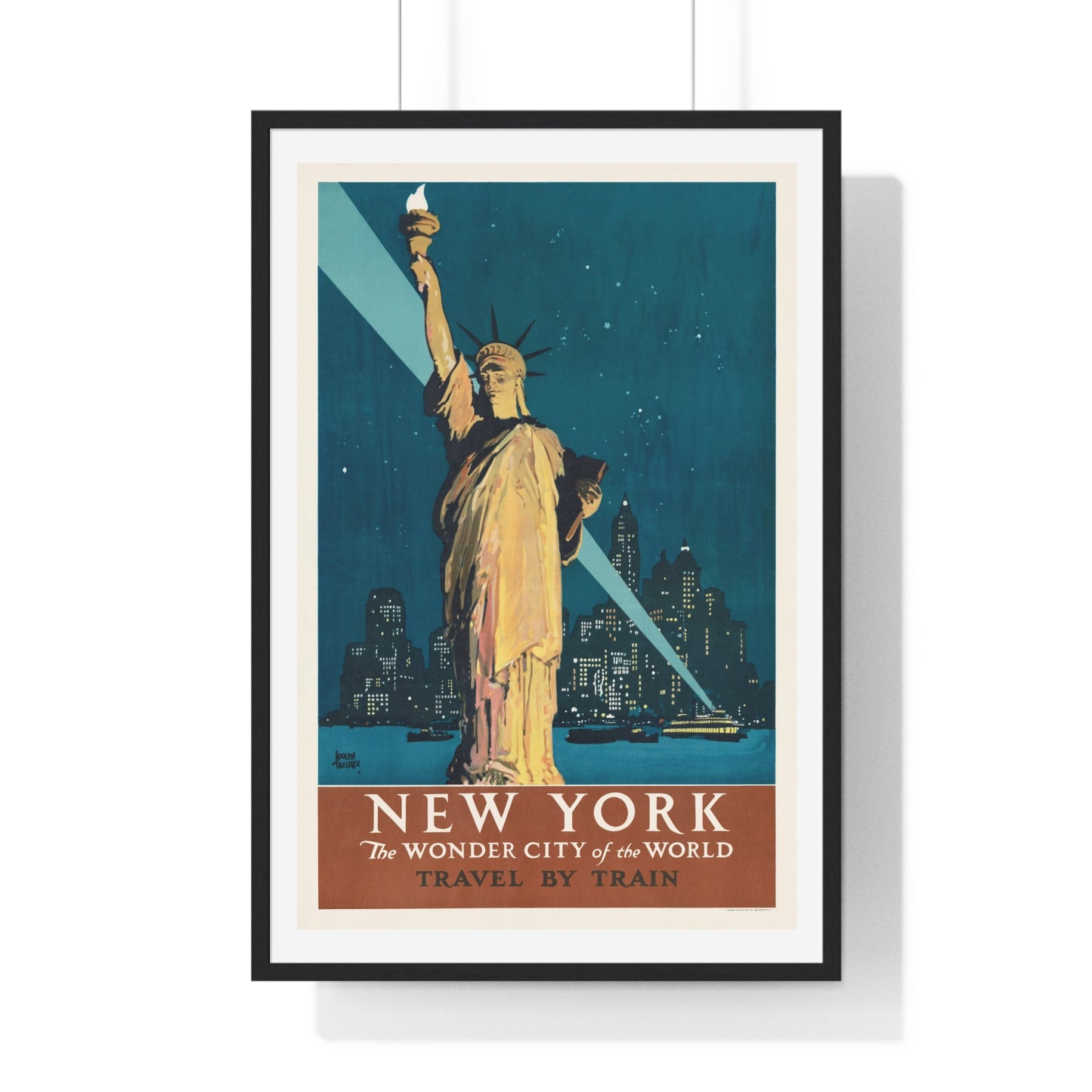 New York, the wonder city of the world Travel by train (1927) poster by Adolph Treidler