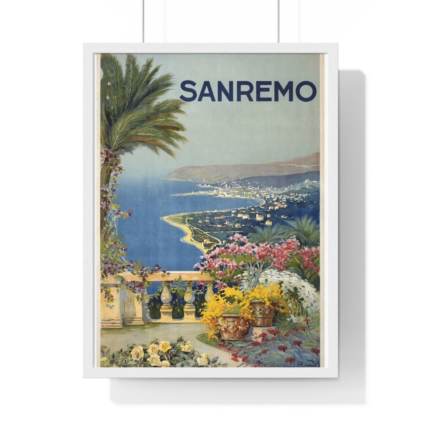 Sanremo/ Alicandri Roma- Vintage Framed Poster