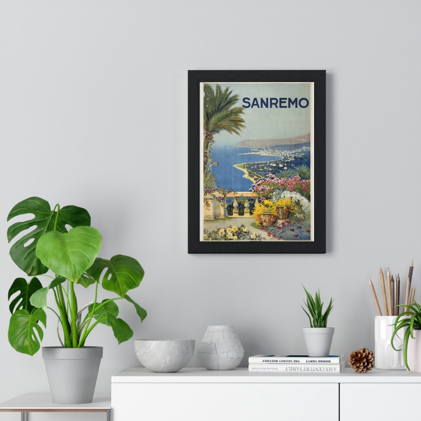 Sanremo/ Alicandri Roma- Vintage Framed Poster