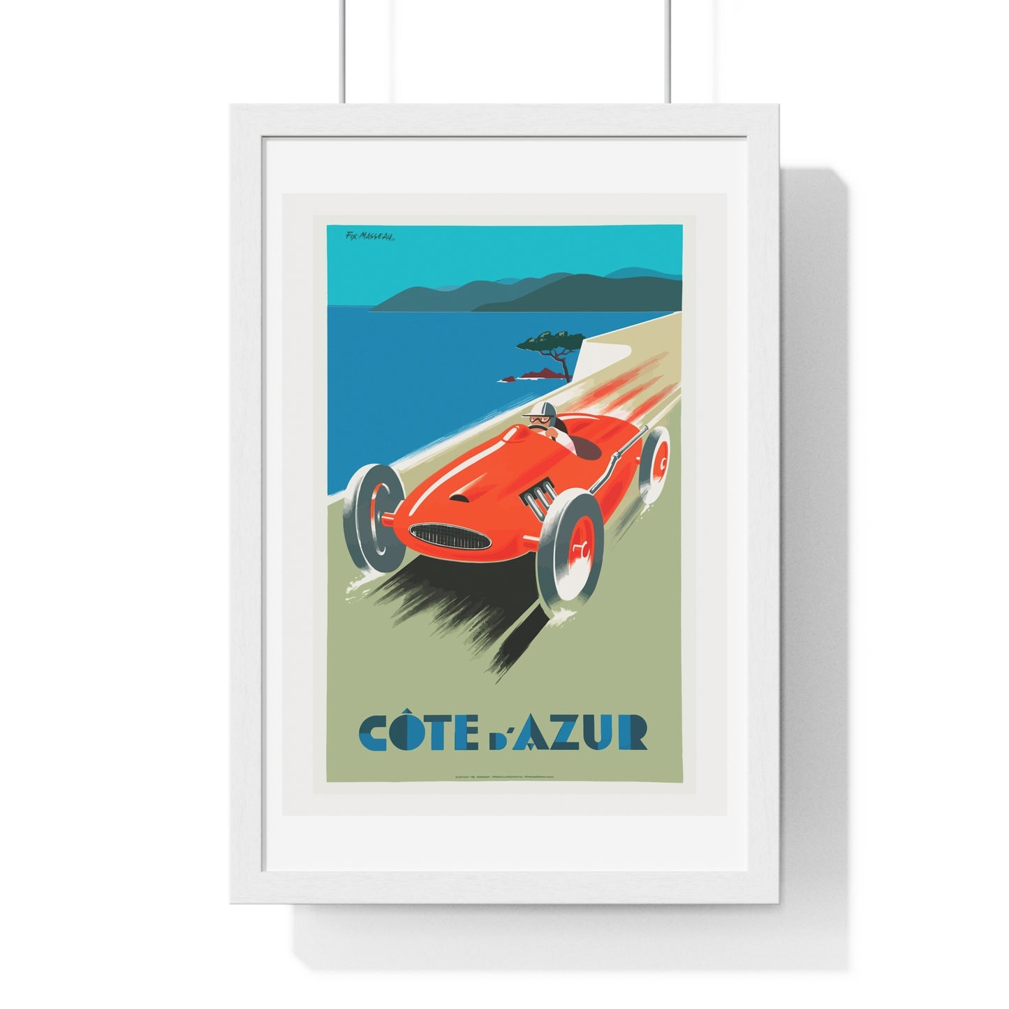 Cote De Azure Vintage Car - Vertical Vintage Framed Poster