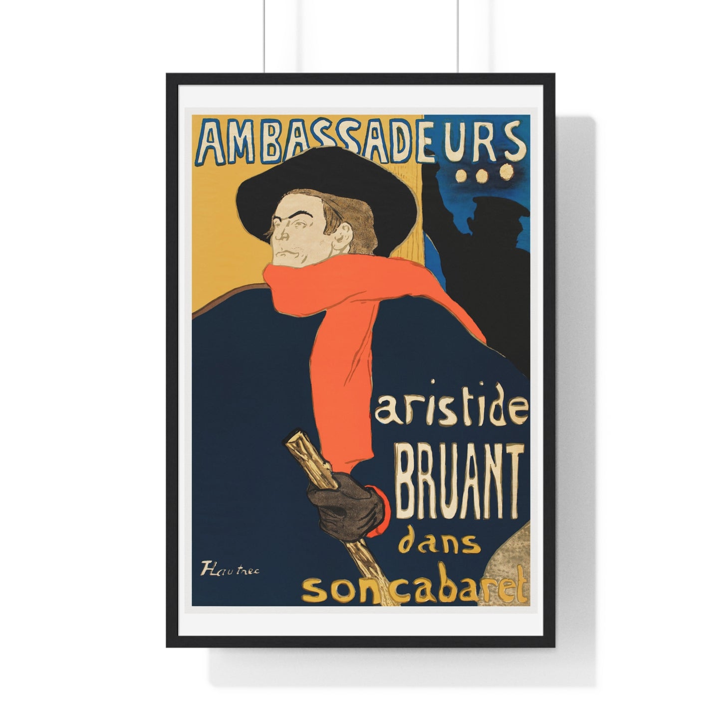 Ambassadeurs: Aristide Bruant dans son cabaret (1892) print in high resolution by Henri de Toulouse–Lautrec. Original from Minneapolis Institute of Art.