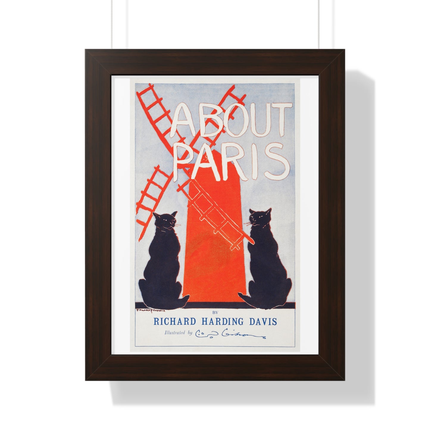 About Paris (1895) print by Edward Penfield - Framed Vertical Poster