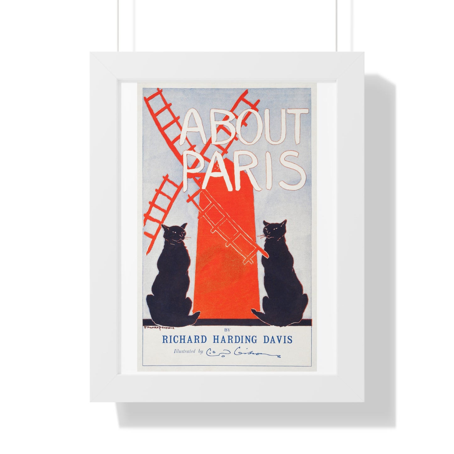 About Paris (1895) print by Edward Penfield - Framed Vertical Poster