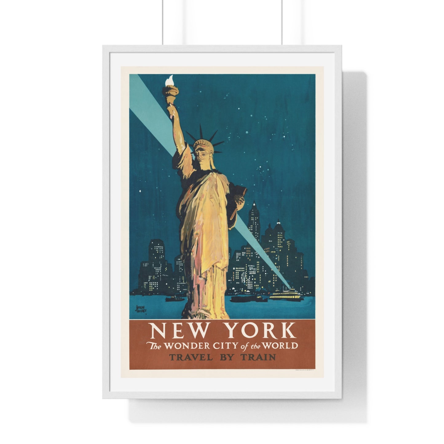 New York, the wonder city of the world Travel by train (1927) poster by Adolph Treidler