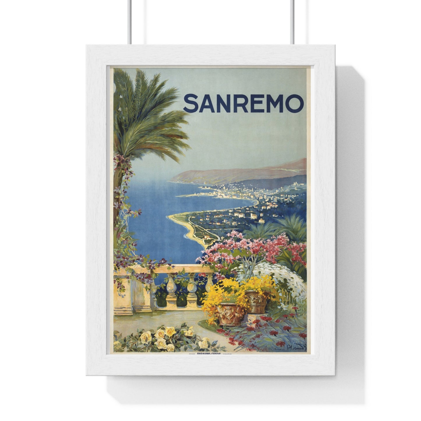 Sanremo/ Alicandri Roma- Vintage Framed Poster