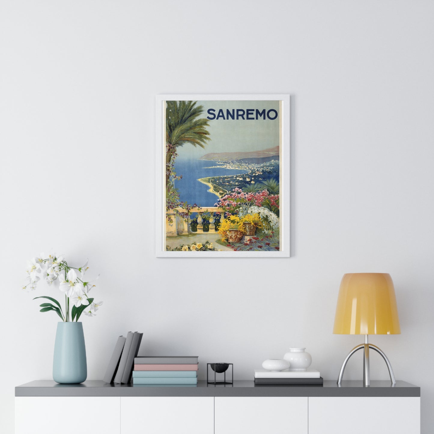 Sanremo/ Alicandri Roma- Vintage Framed Poster