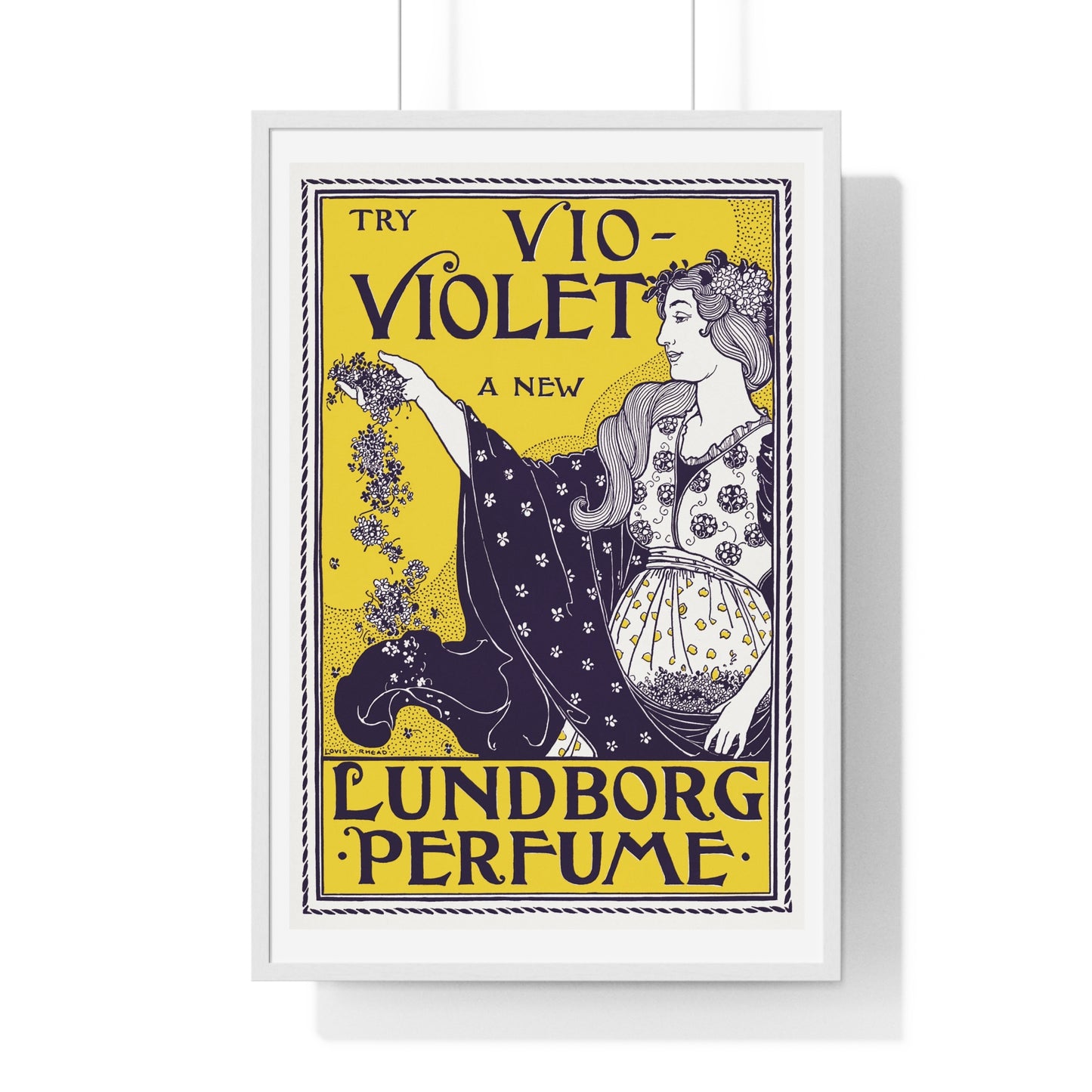 Try Vio-Violet a new Lundborg perfume (1890-1900) by Louis Rhead -  Framed Poster