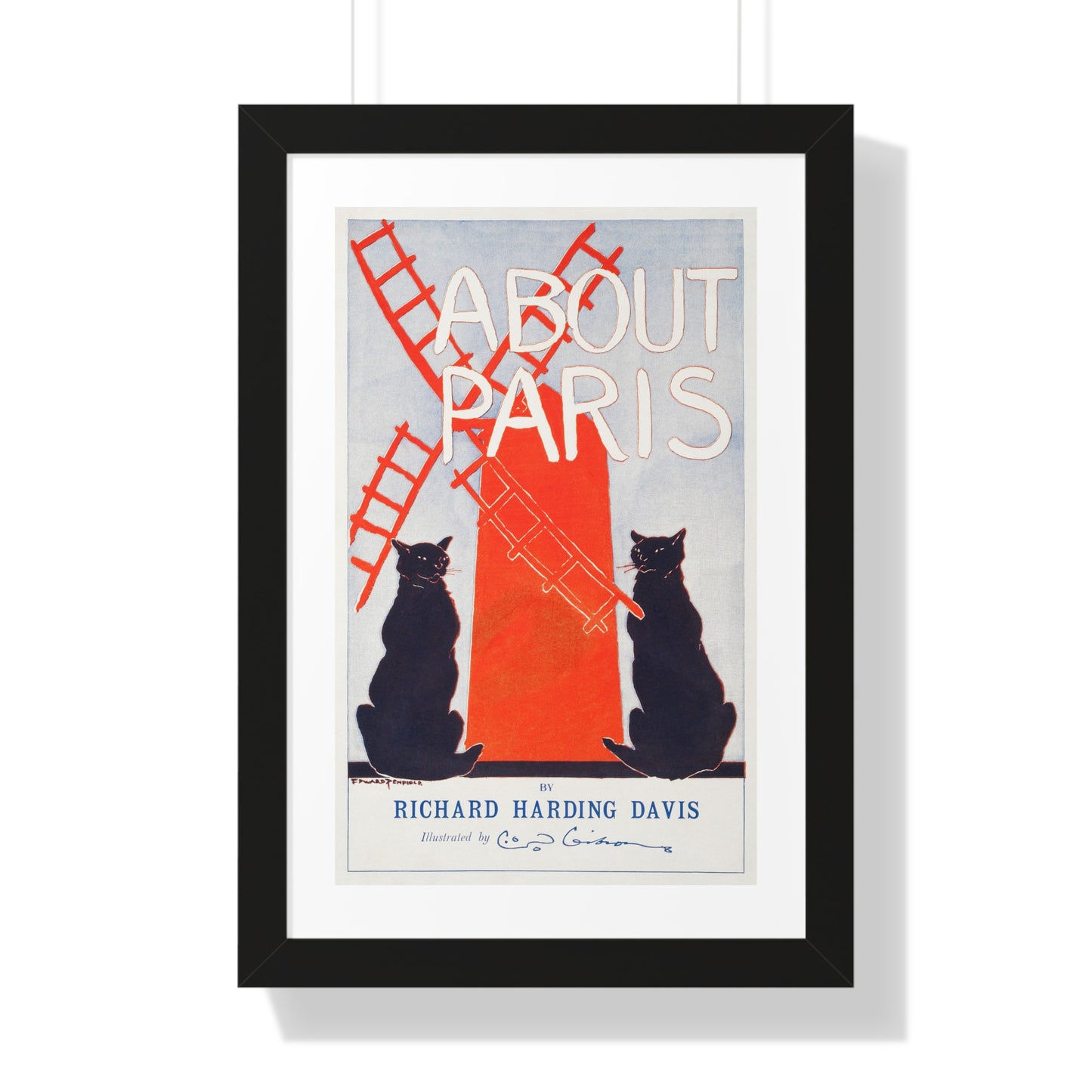 About Paris (1895) print by Edward Penfield - Framed Vertical Poster