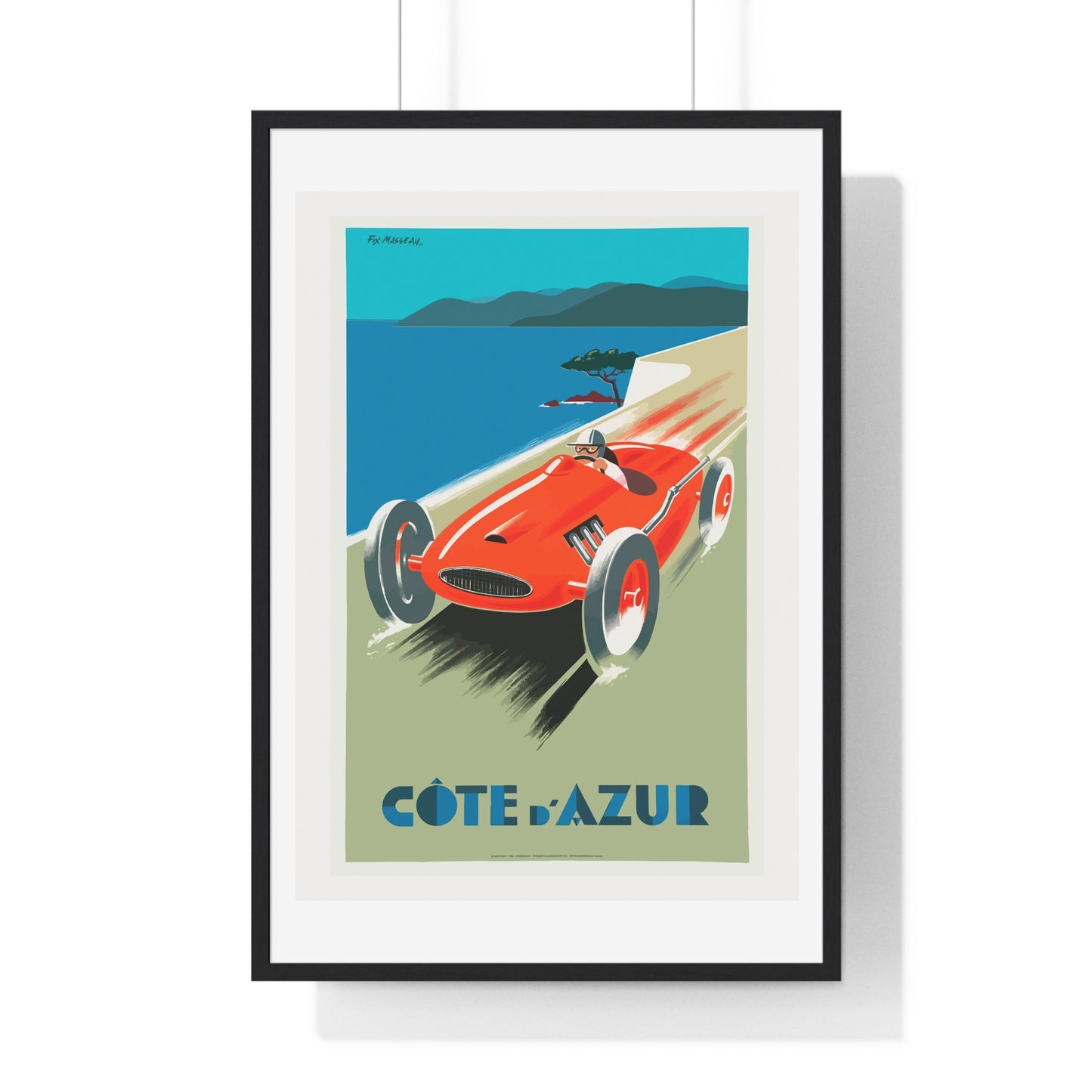 Cote De Azure Vintage Car - Vertical Vintage Framed Poster