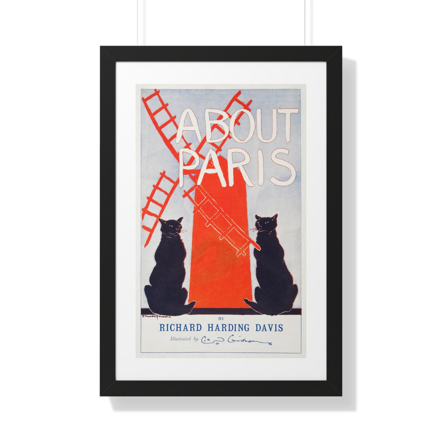 About Paris (1895) print by Edward Penfield - Framed Vertical Poster