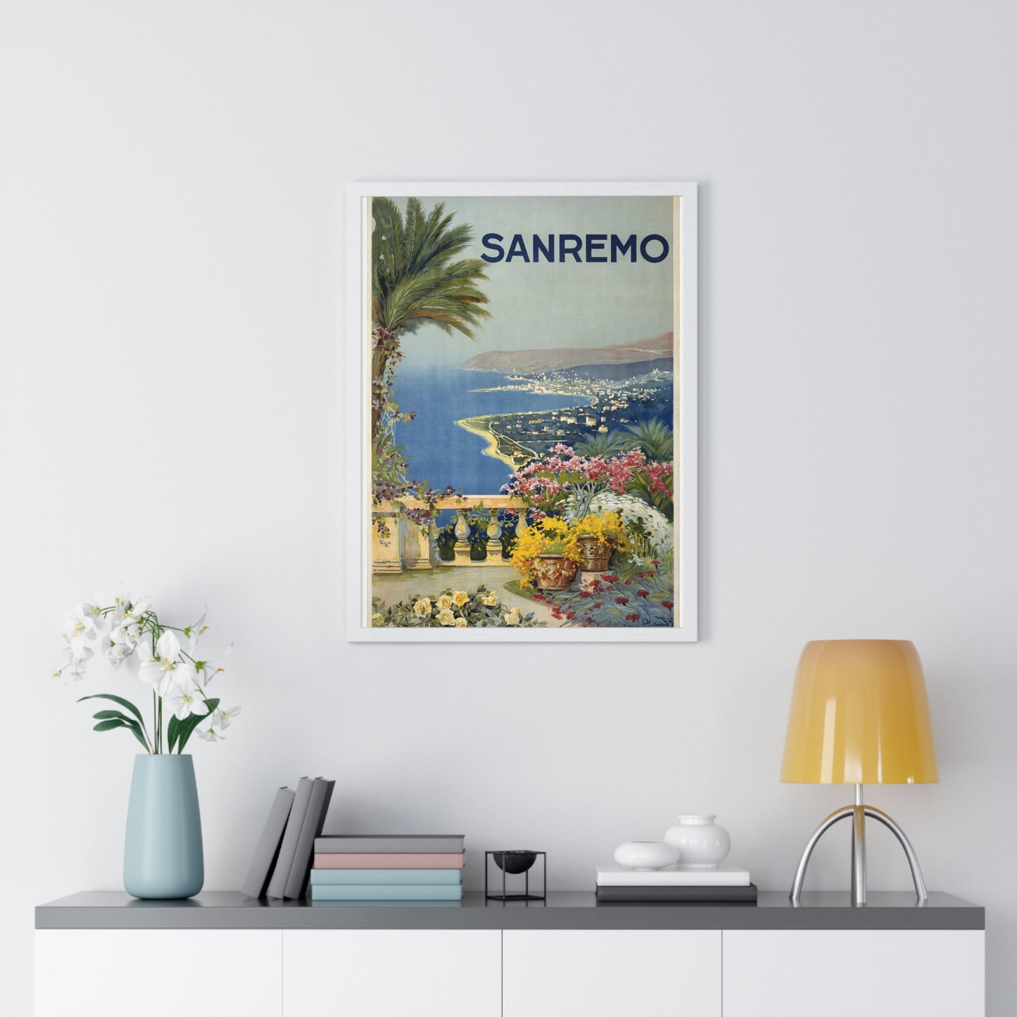 Sanremo/ Alicandri Roma- Vintage Framed Poster