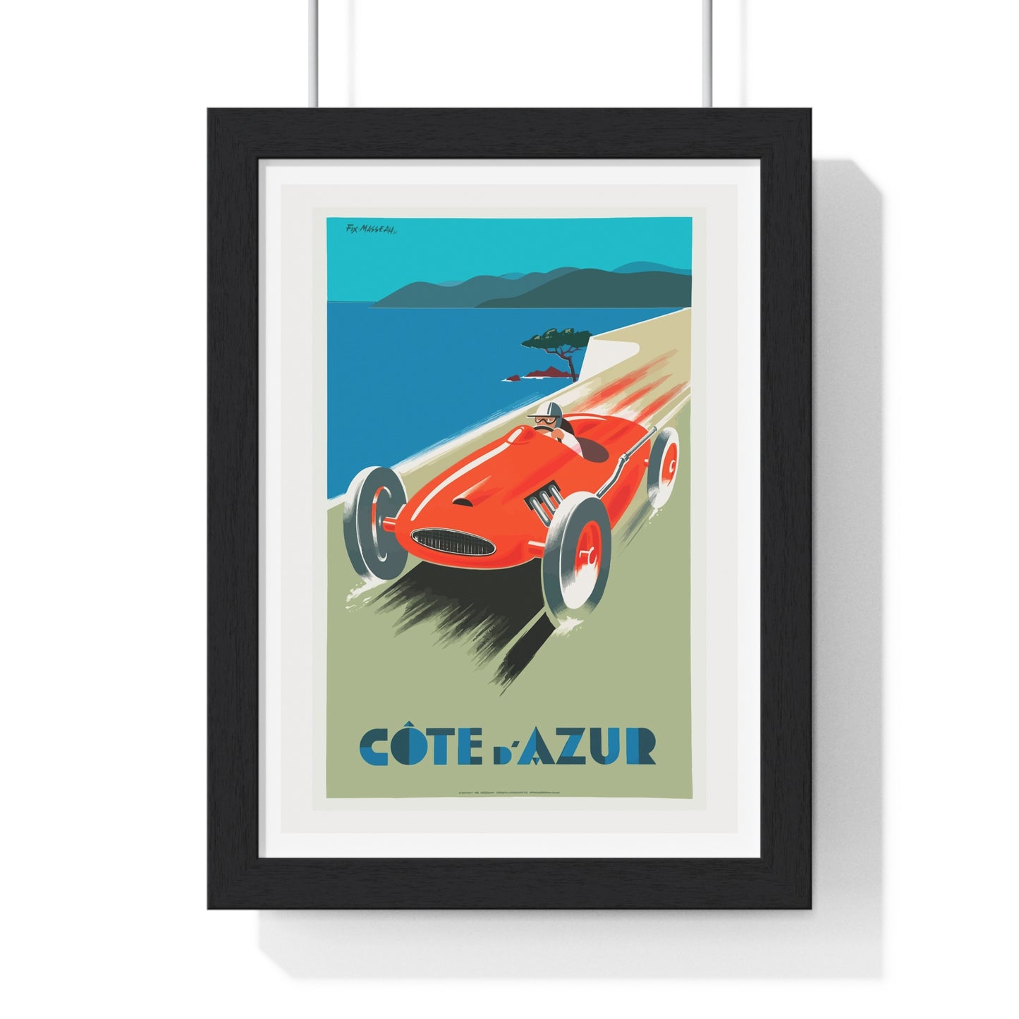 Cote De Azure Vintage Car - Vertical Vintage Framed Poster