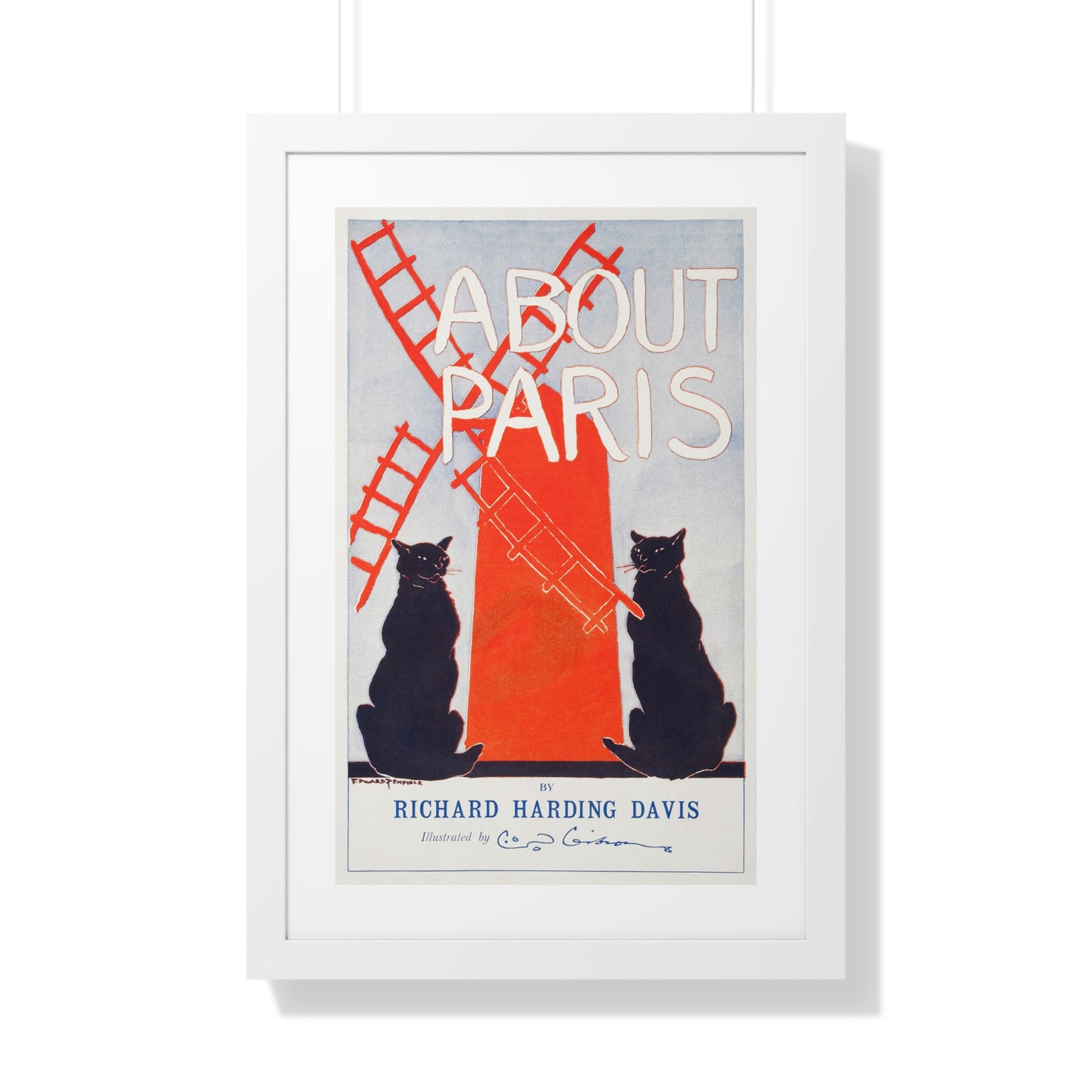 About Paris (1895) print by Edward Penfield - Framed Vertical Poster