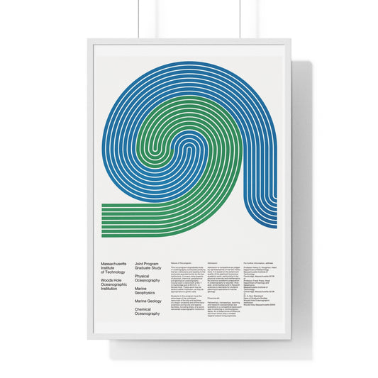 Massachusetts Institute of Technology Woods Hole Oceanographic Institution - Vertical Framed Poster