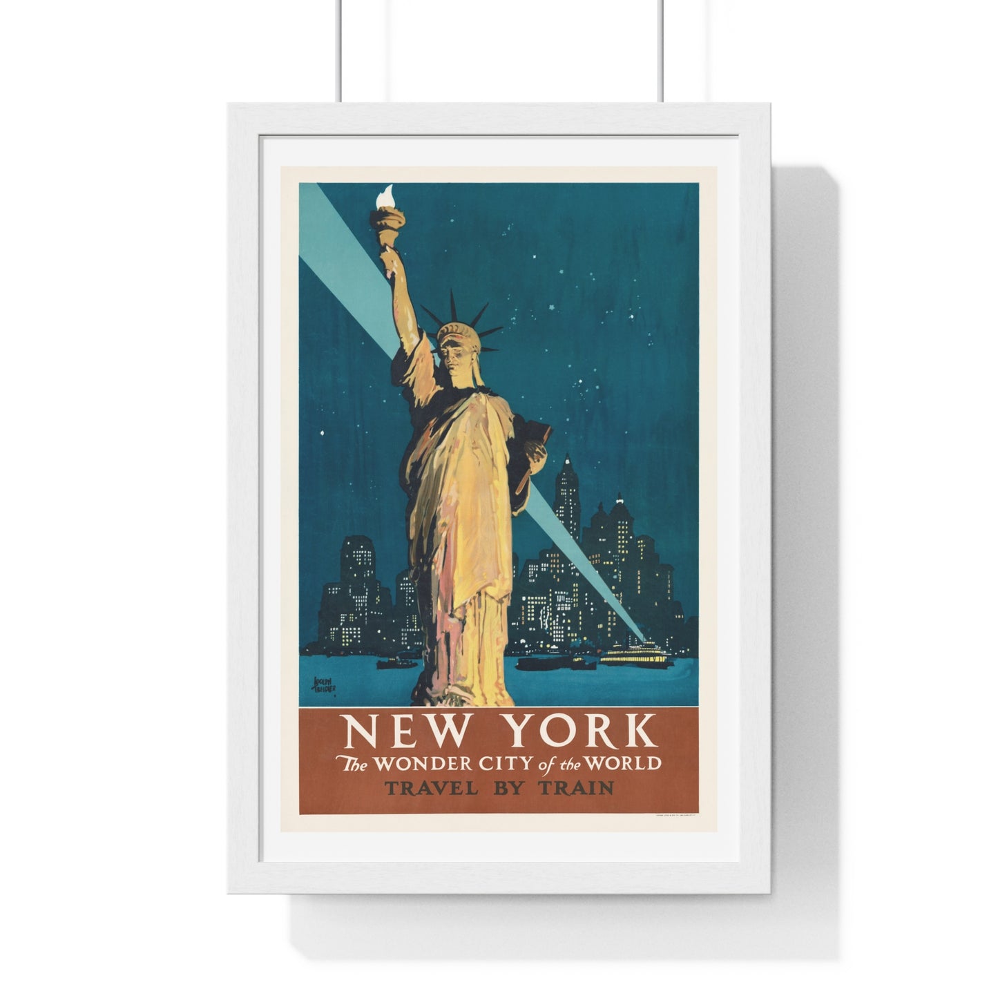 New York, the wonder city of the world Travel by train (1927) poster by Adolph Treidler