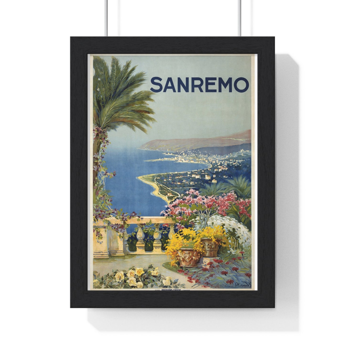 Sanremo/ Alicandri Roma- Vintage Framed Poster