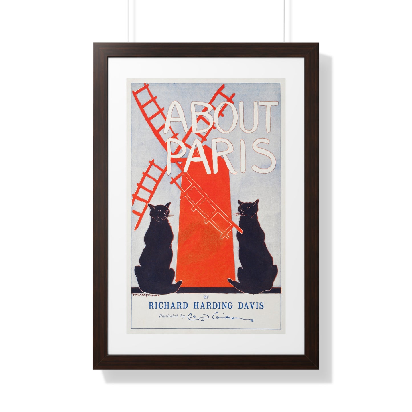 About Paris (1895) print by Edward Penfield - Framed Vertical Poster