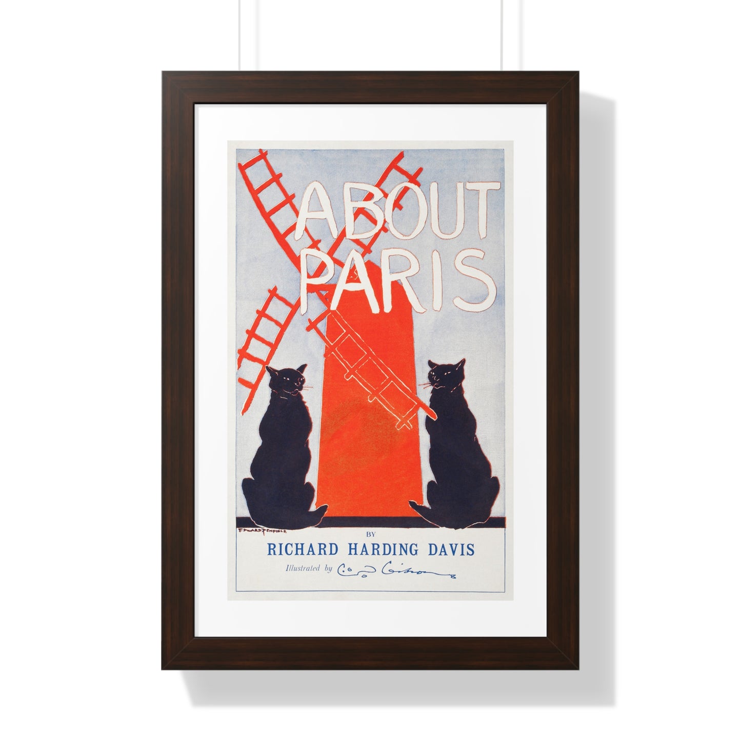 About Paris (1895) print by Edward Penfield - Framed Vertical Poster