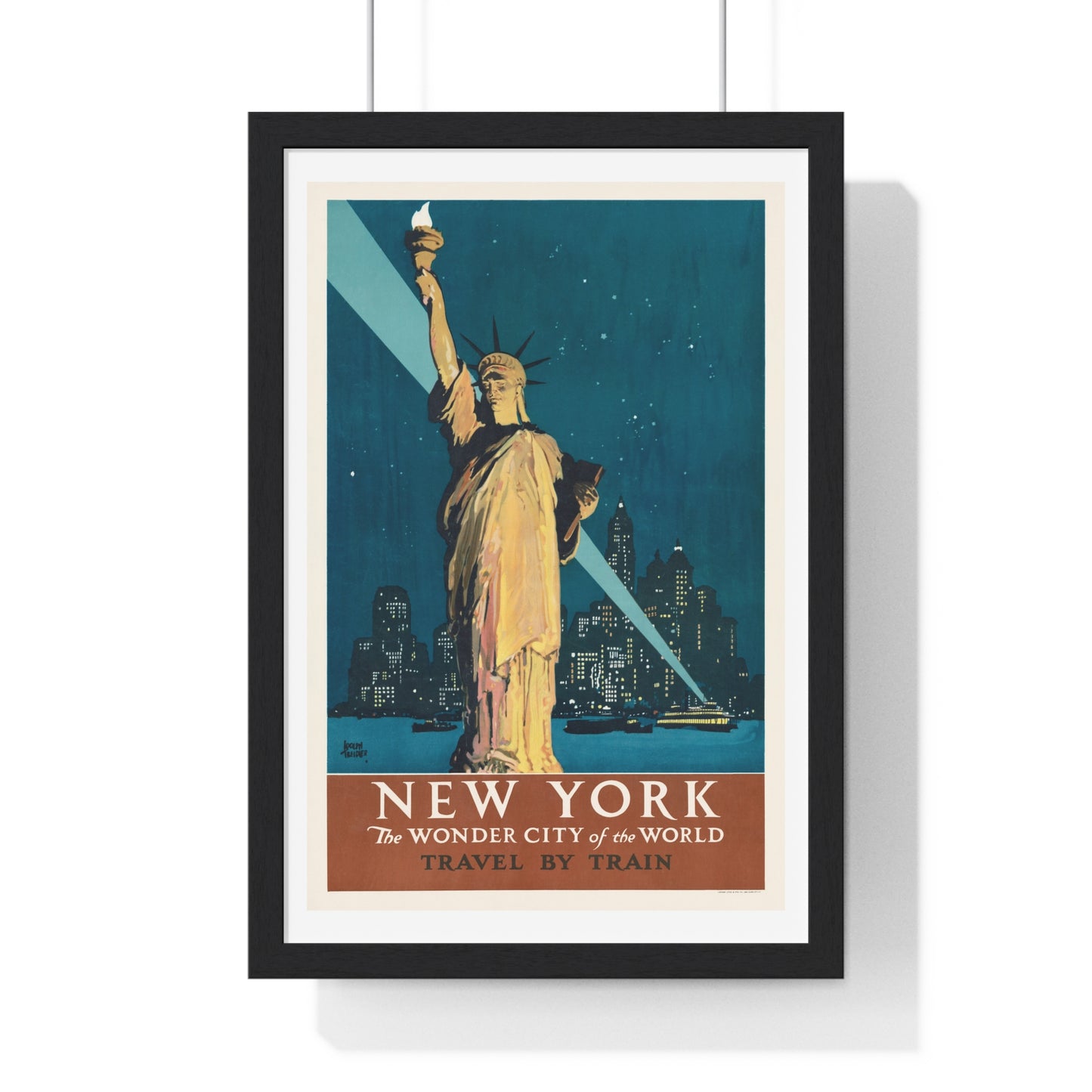 New York, the wonder city of the world Travel by train (1927) poster by Adolph Treidler